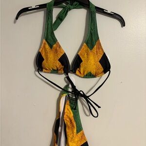 Green and Yellow Bikini Top